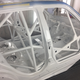 Fresh interior paint over the completed roll cage.